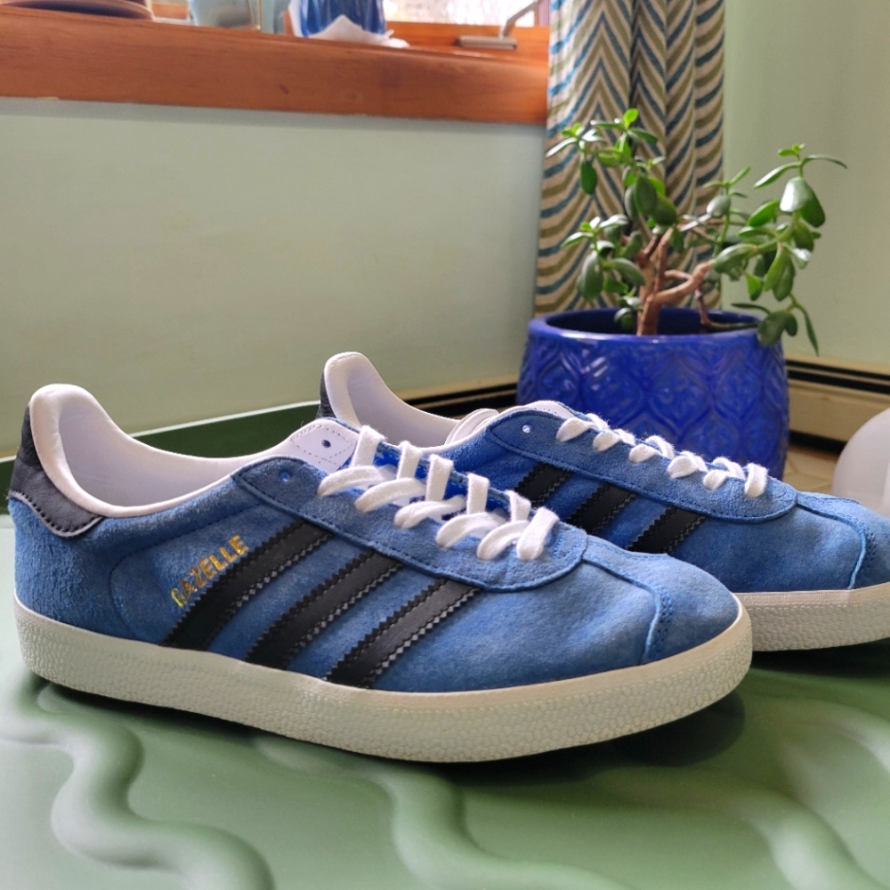 Adidas Gazelle Blue and Black Women's Shoes